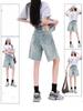 Ретро повседневные джинсовые шорты с высокой талией Y2k женские 2000-е американские горячие девушки прямые летние свободные брюки корейская мода шикарные новые