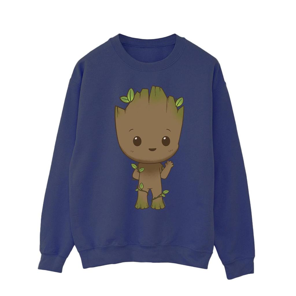 Marvel Mens I Am Groot Chibi Wave Pose Sweatshirt