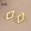 1 пара женских геометрических серег в форме ромба, гипоаллергенные, легкие, минималистичные, массивные серьги, полые, квадратные спереди и сзади, металлические серьги-гвоздики, ювелирные изделия