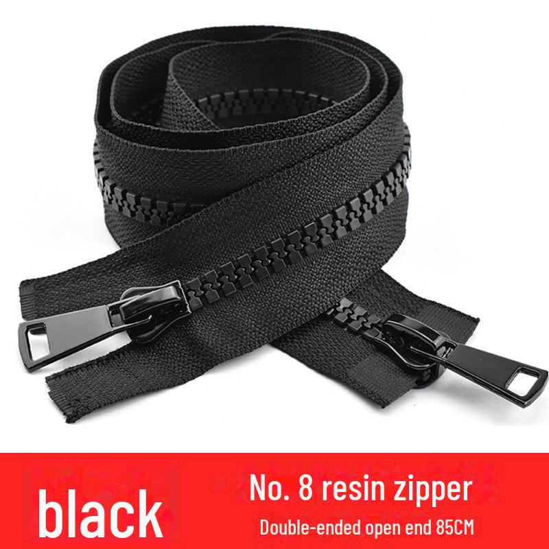 Двусторонняя длинная черная смоляная молния для курток