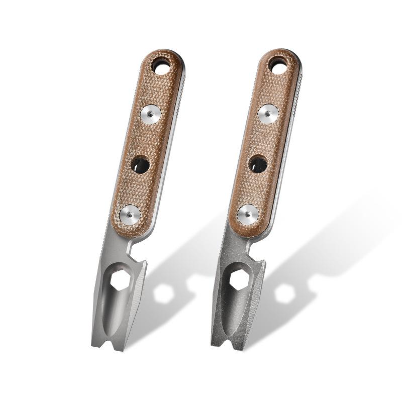 EDC Titanium Alloy Crowbar And tools Hand Outdoor Camping Multifunction Bottle Opener EDC Tools 4