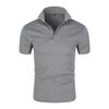 Summer Top Men's Polo Shirt Polyester/Spandex Men Polos High-end Spandex Business Casual Lapel Short Sleeve Men Polos