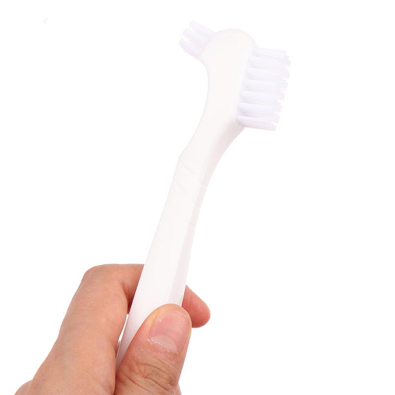 1 шт. зубная щетка для зубных протезов с жесткой/мягкой двойной щетиной для зубных протезов, превосходная полная очистка для мужчин и женщин