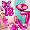 Розовые воздушные шары для девочек, воздушные шары на день рождения для девочек, принадлежности для вечеринки по случаю дня рождения принцессы, ярко-розовый набор воздушных шаров на высоких каблуках для вечеринки по случаю дня рождения девочки