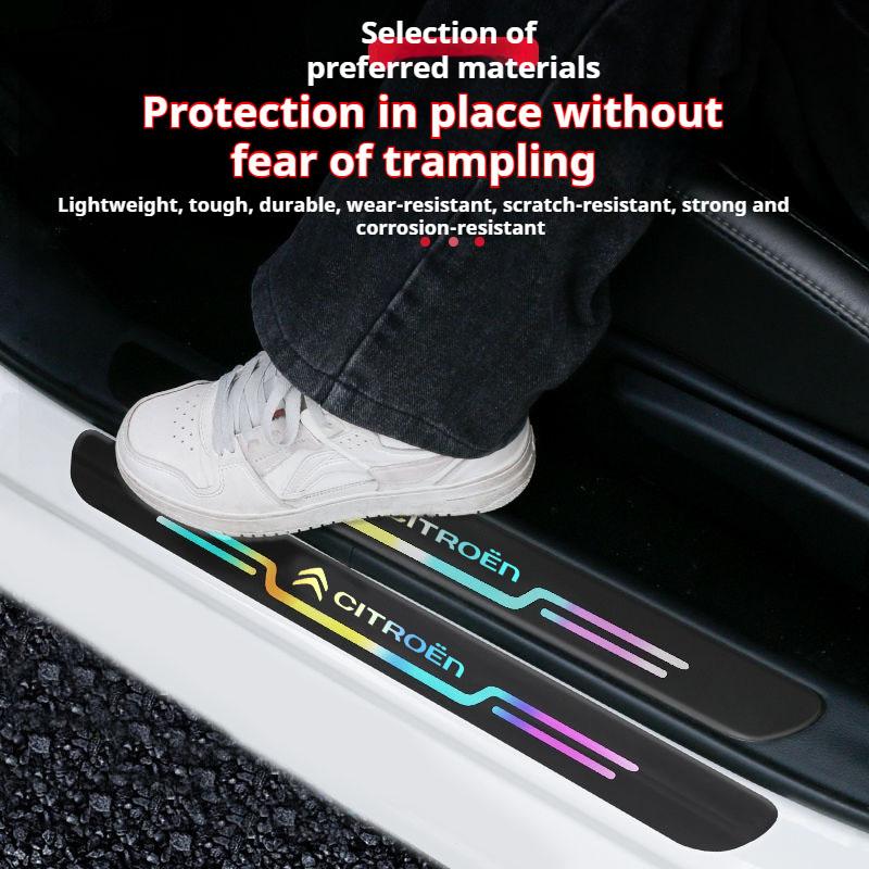 Car Laser Door Sill Anti Scratch Sticker Car Door Threshold Strip For Citroen C4 C3 C5 Aircross C1 Berlingo C-Elysee C4-Picasso aog123