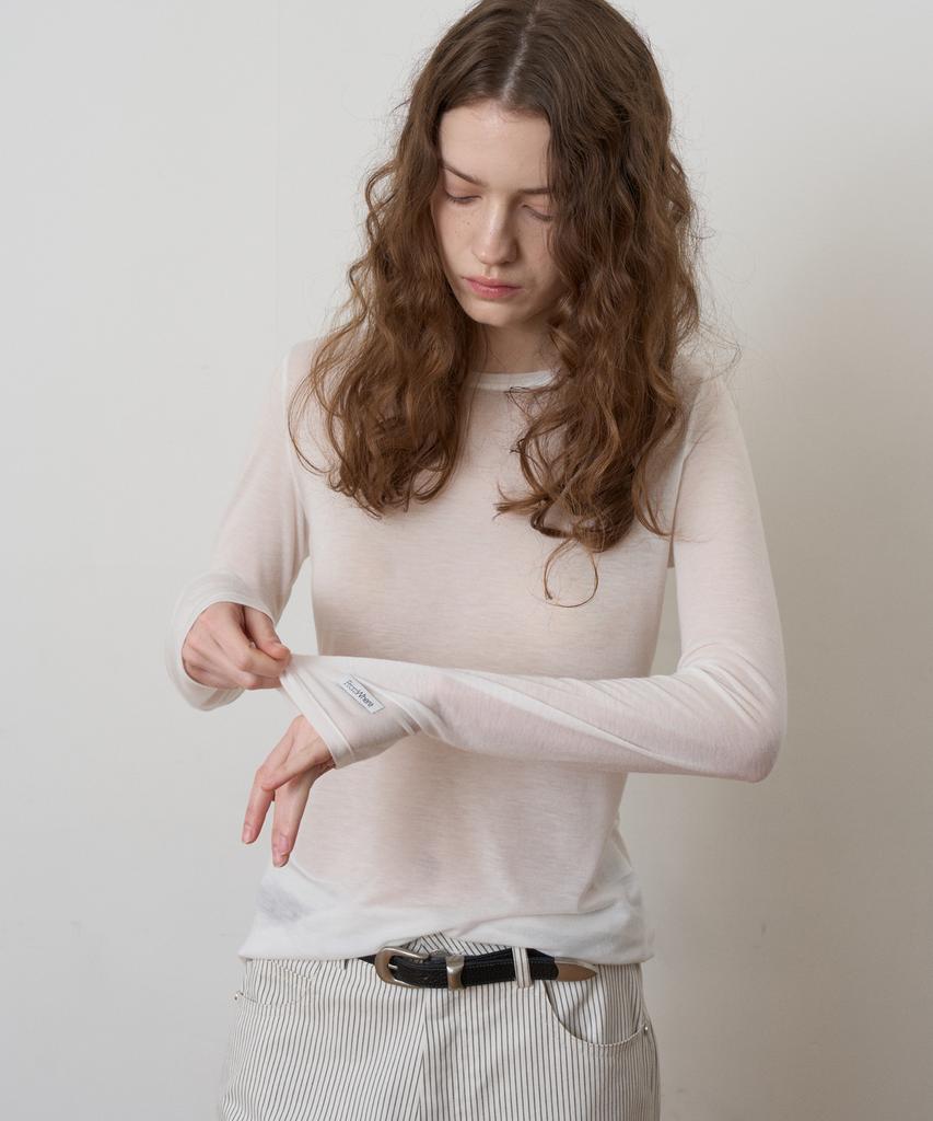 FROMWHERE Daily Tension T-Shirt Ivory