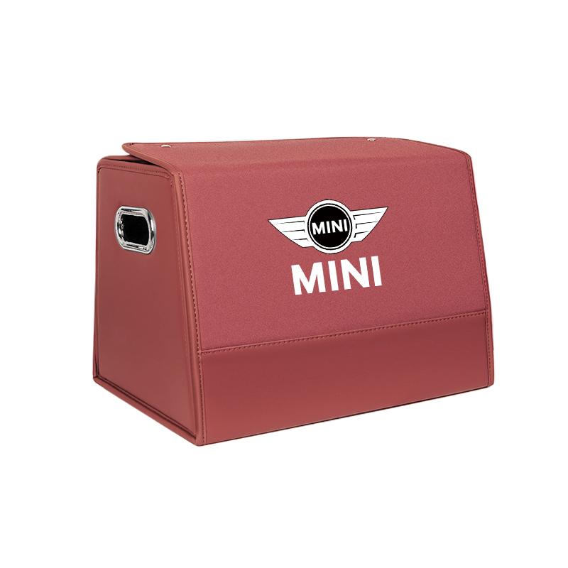 Car Mounted Large Capacity Foldable Suede Nappa Leather Trunk Storage Box For BMW Mini Works Cooper F54 F55 F56 F57 F60 R50 R52