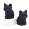 2" милый кот натуральный матовый черный обсидиан рейки целебный кристалл резьба по камню украшение для дома драгоценный камень статуя животного ремесла подарок