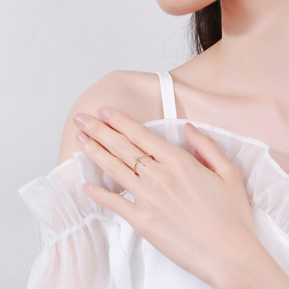 Креативные 18-каратные золотые, серебряные парные кольца с крестом и мечом для женщин, круглые полные бриллианты, оригинальные стерлинговые серебряные ювелирные изделия в подарок на свадьбу