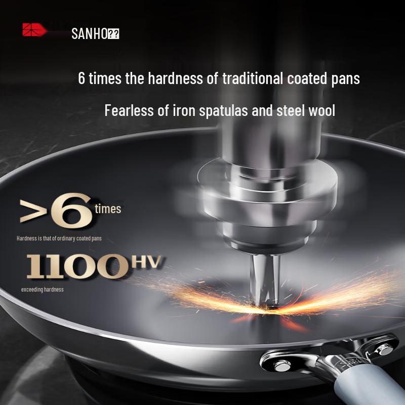 Санхе Титановая сталь 30 см Вок с антипригарным покрытием 0-Coating