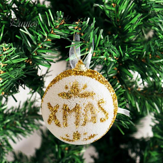 3 шт., 8 см, небьющиеся рождественские шары, украшения с ремешком, большой шар, подвесные подвески для рождественской елки, праздничное украшение, подарок на Новый год 2024