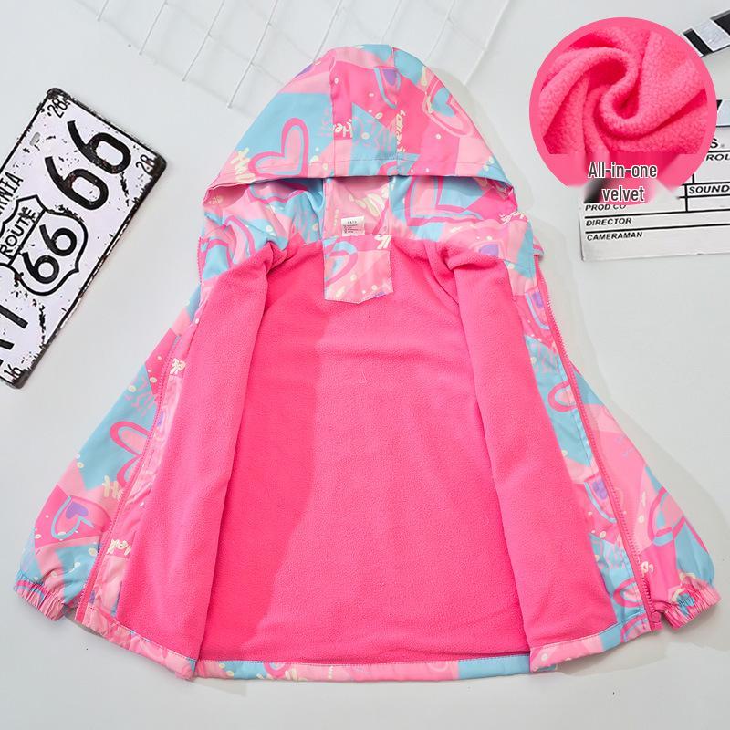 Девичья ветровка в корейском стиле на флисовой подкладке - осенне-весенний верх для улицы