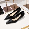 Women's Fashion Commuting Thin Low Heel Pointed Shallow Mouth Versatile Comfortable Single Shoes Flat Shoes