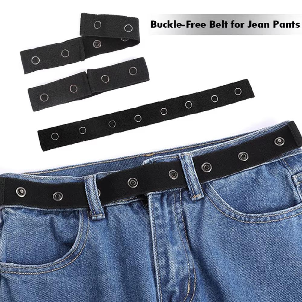 Stretch Trousers Waist Belt Buckle Free Elastic Waist Extenders Elastic Expansion Buckle  Women Men
