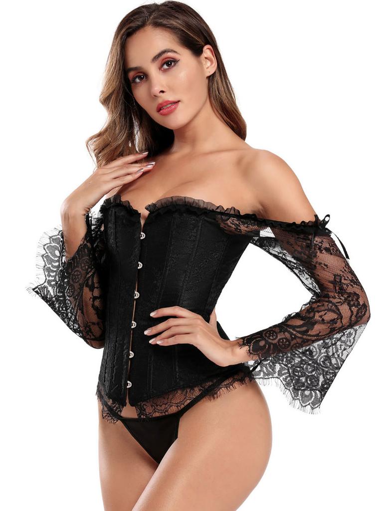 Black Gothic Lace Tummy Control Corset