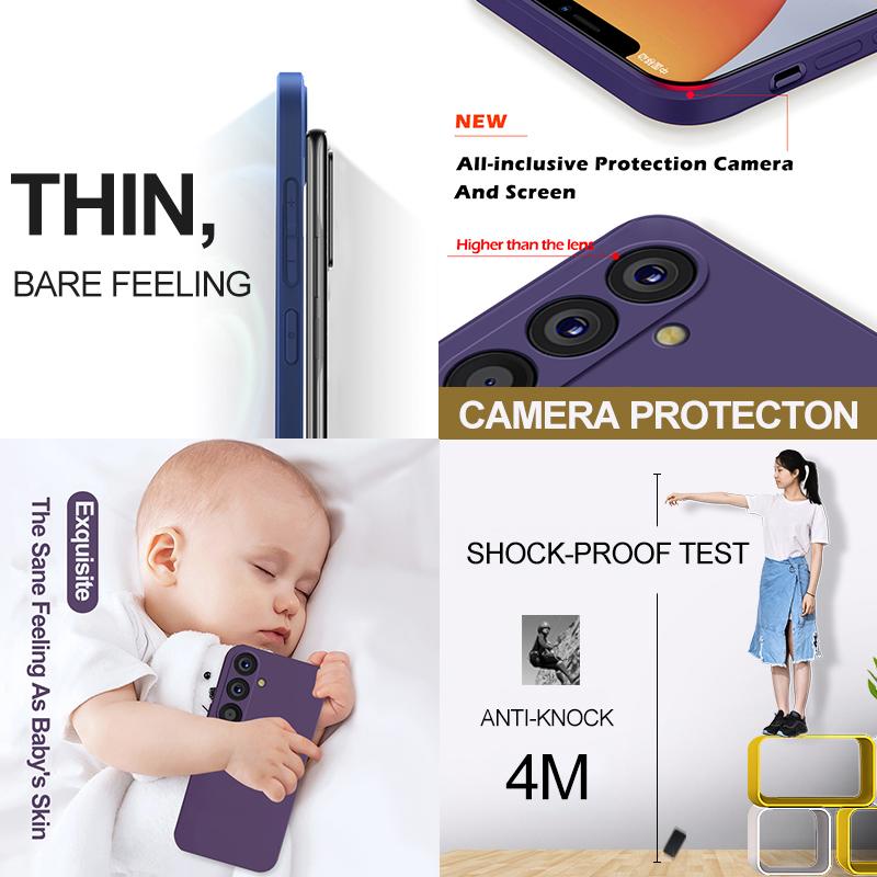 Для Samsung A55 A54 5G Чехол Квадратный жидкий силиконовый чехол для телефона Samsung Galaxy A55 A54 A 55 5G S24 Ultra Plus Мягкая задняя крышка