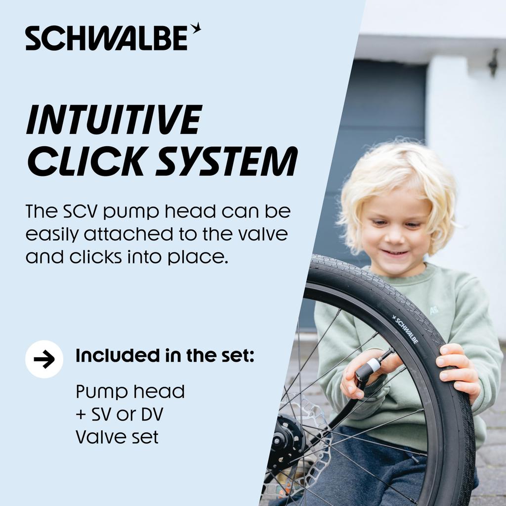 Schwalbe Clik Valve - Насадка на велосипедный ниппель - Преобразование SV-SCV