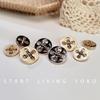 Gold-Edged Four-Eye Decorative Metal Buttons for Coats and Sweaters