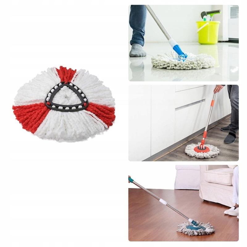 Rosfix Obrotowy Wkład do Mopa 38 cm – Mikrofibra | Zestaw 3 Sztuk | Pasuje do Vileda i Easy Wring and Clean