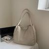 2025 осень новая однотонная женская сумка через плечо простой литературный стиль холщовая сумка большая вместимость сумка для покупок