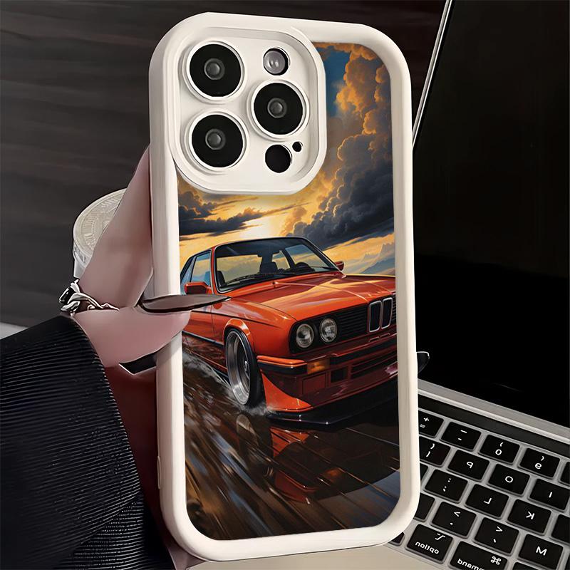 Чехол для телефона iPhone 17 Air 16E 15 16 Pro Max Классический Винтажный Ретро Автомобиль 14 Plus 13 12 Mini Мягкий Силиконовый Fundas
