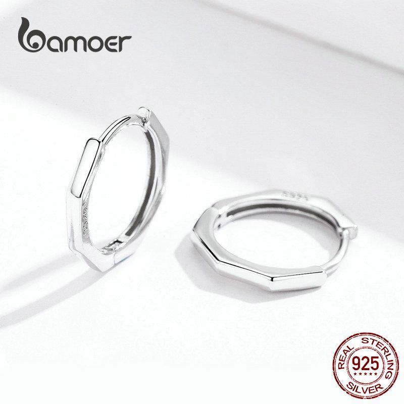 Женские классические серьги-кольца из стерлингового серебра 925 пробы от бренда BAMOER