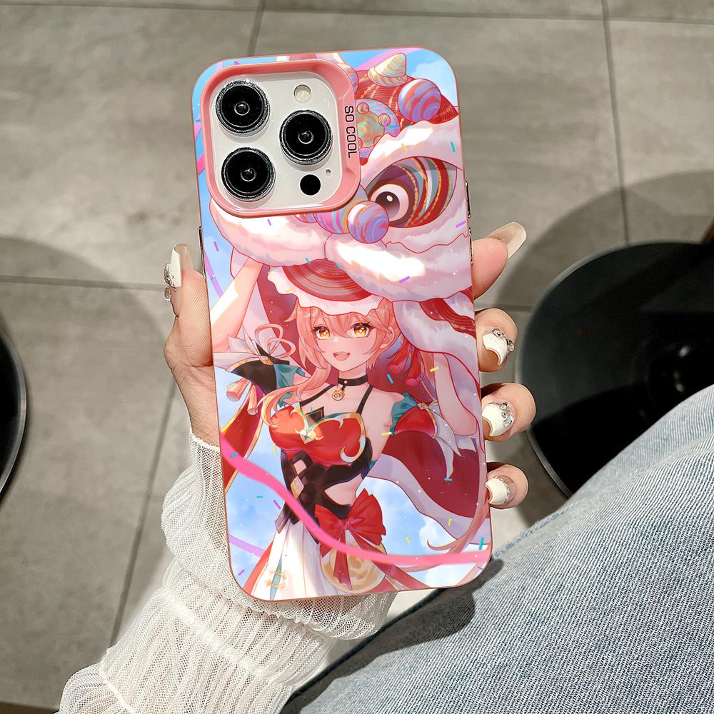 HSR Guinaifen Pink Translucent Mobile Phone Case for iPhone 17 16 15 14 13 12 11 X XR XS Air Pro Max Plus Colorful Cover