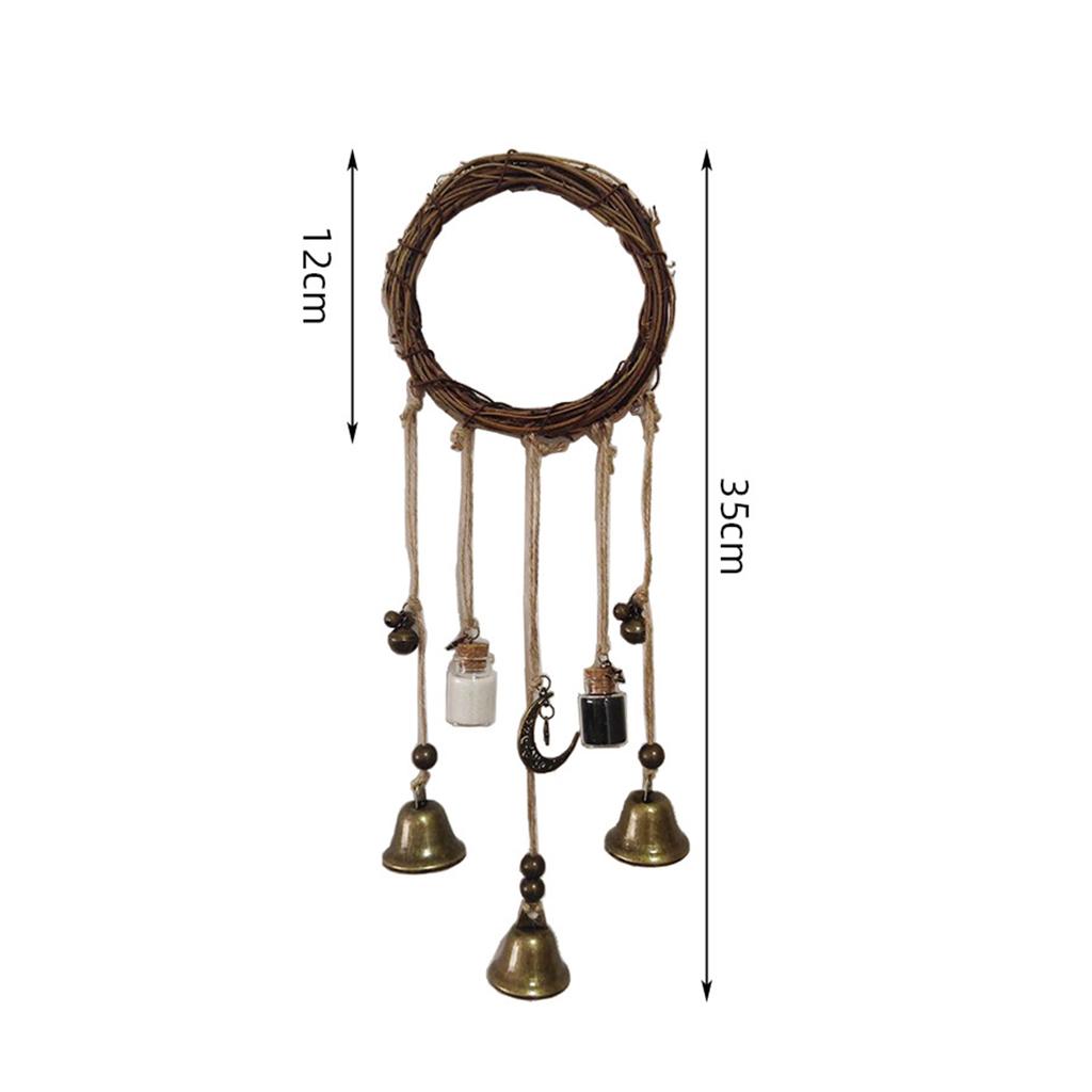 Witch Bell Door Handle Hanger Wiccan Wind Chime Bohemian Home Room Decoration with Protective Features for Indoor Use