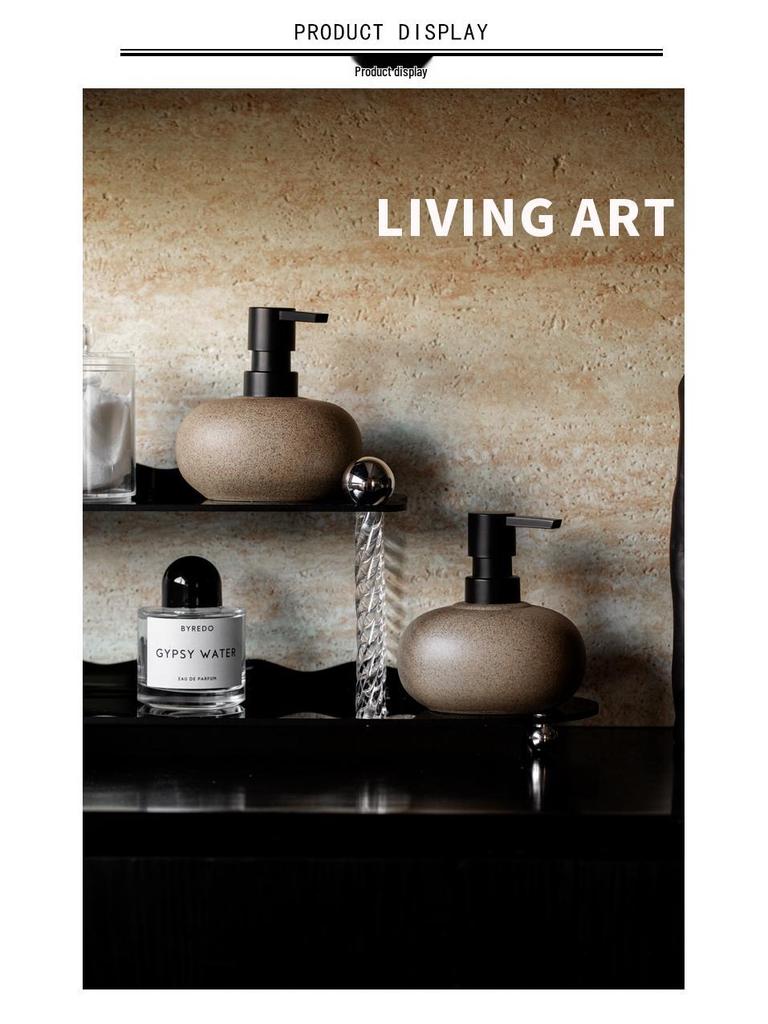 Набор флаконов для лосьона и шампуня из грубой керамики Wabi-Sabi для отелей и гостевых домов.