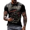 2022 Summer Vintage Men's T Shirt 3d Retro Motorcycle Oversized Tshirts For Men Clothing Biker Racing T-shirts Motor Tees Tops