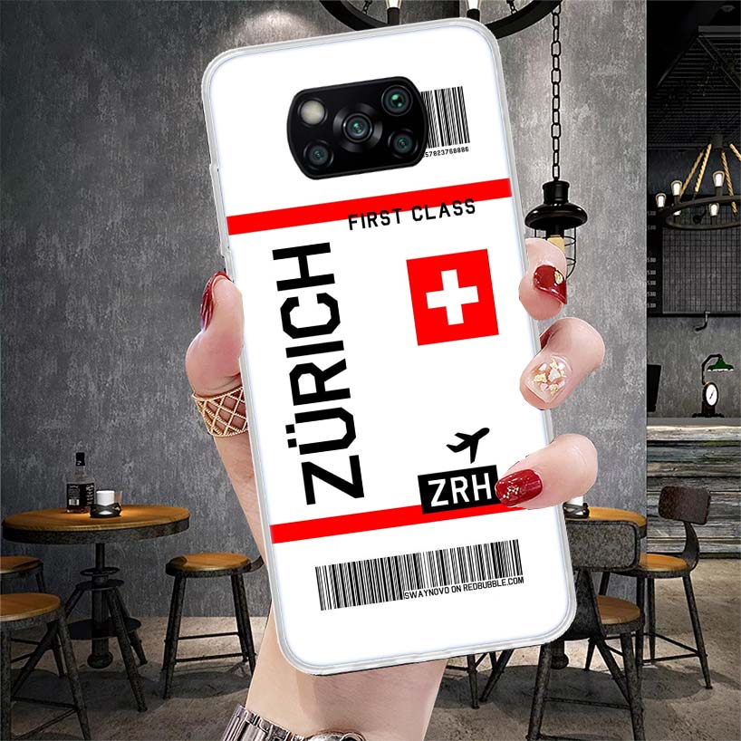 Travel Ticket Label Soft Phone Case For Xiaomi Redmi 15C 15 13C 13 Poco X5 X6 X7 F7 Ultra M7 12C 12 10 10C 9C 9A 9T 9 Fundas Poc