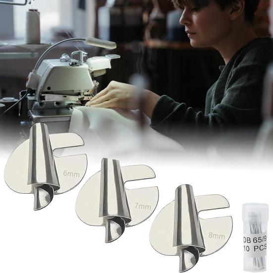 5/6/8Pcs Sewing Rolled Hem Foot Stainless Steel Sewing Machine Rolled Hemming Presser Foot for Household Sewing Shop