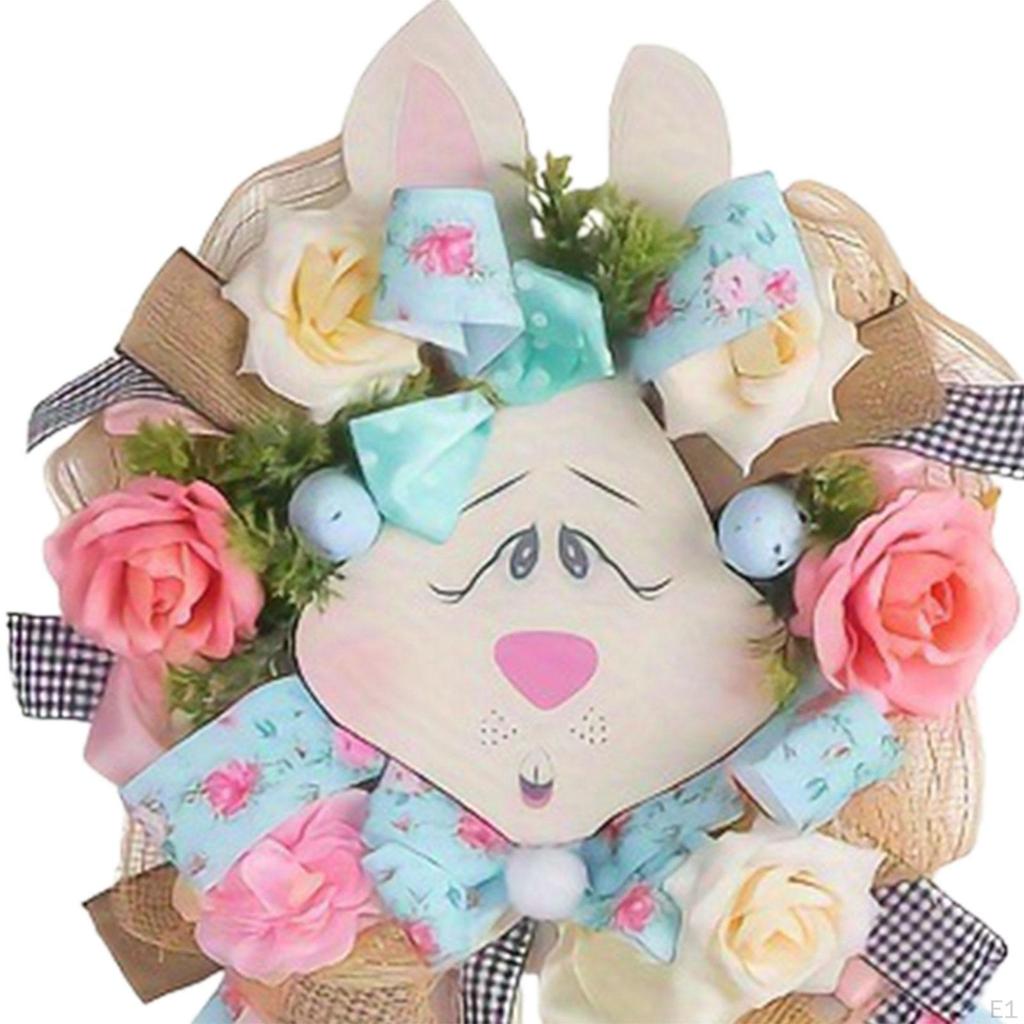 Easter Rabbit Wreath Spring Door Bunny Cute Decoration Artificial Hanging