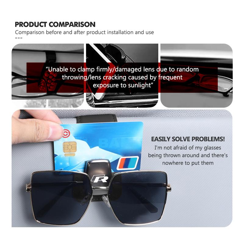 High-end Car Eyeglass Storage Clip Sun Visor Sunglasses For Volkswagen VW Golf Polo 4 5 6 Passat B5 B6 B7 CC Jetta Tiguan zj6