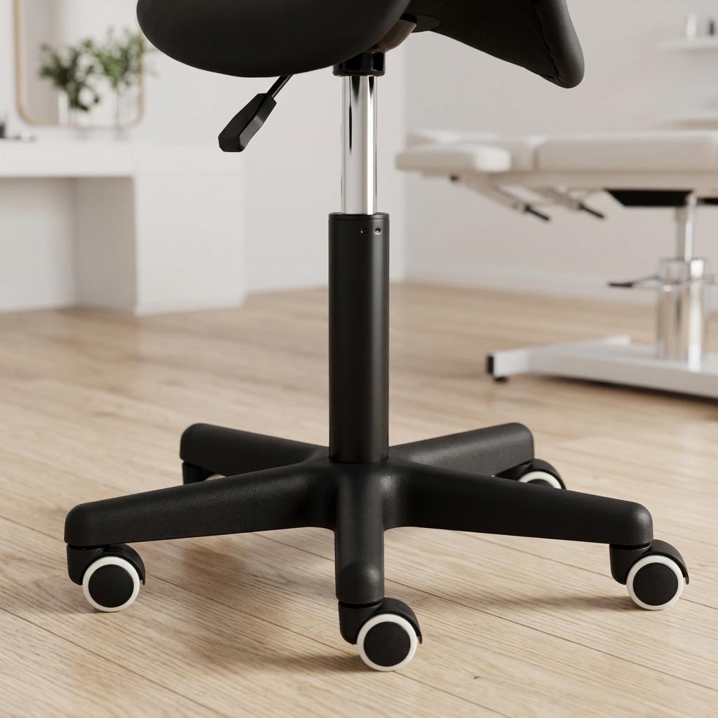 Black Swivel Mobile Spa Stool