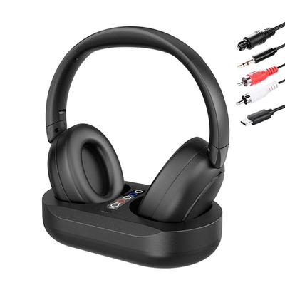 Беспроводные наушники Bluetooth + 2.4G для ТВ-передатчика с зарядной базой, оптический, RCA, Aux вход, гарнитура большой емкости