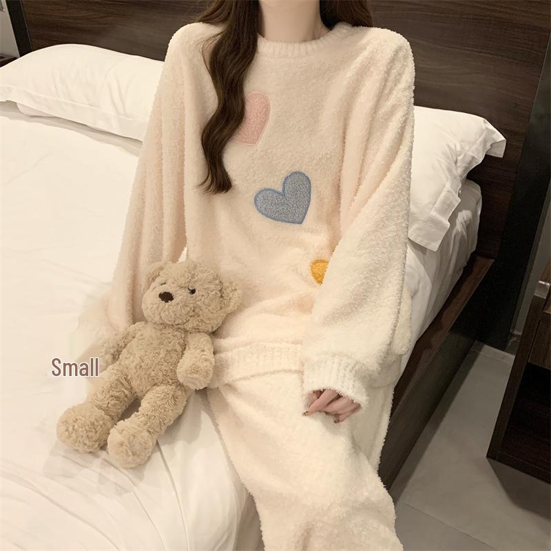 Женский уютный флисовый зимний пижамный комплект - Мягкий, Плотный и Теплый