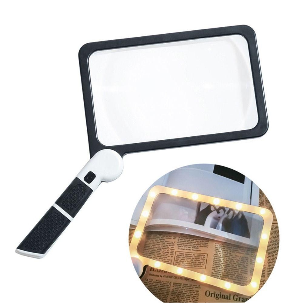 48 LEDs Magnifying Glass Cold and Warm Lights Reading Magnifying Glass  For Seniors Reading