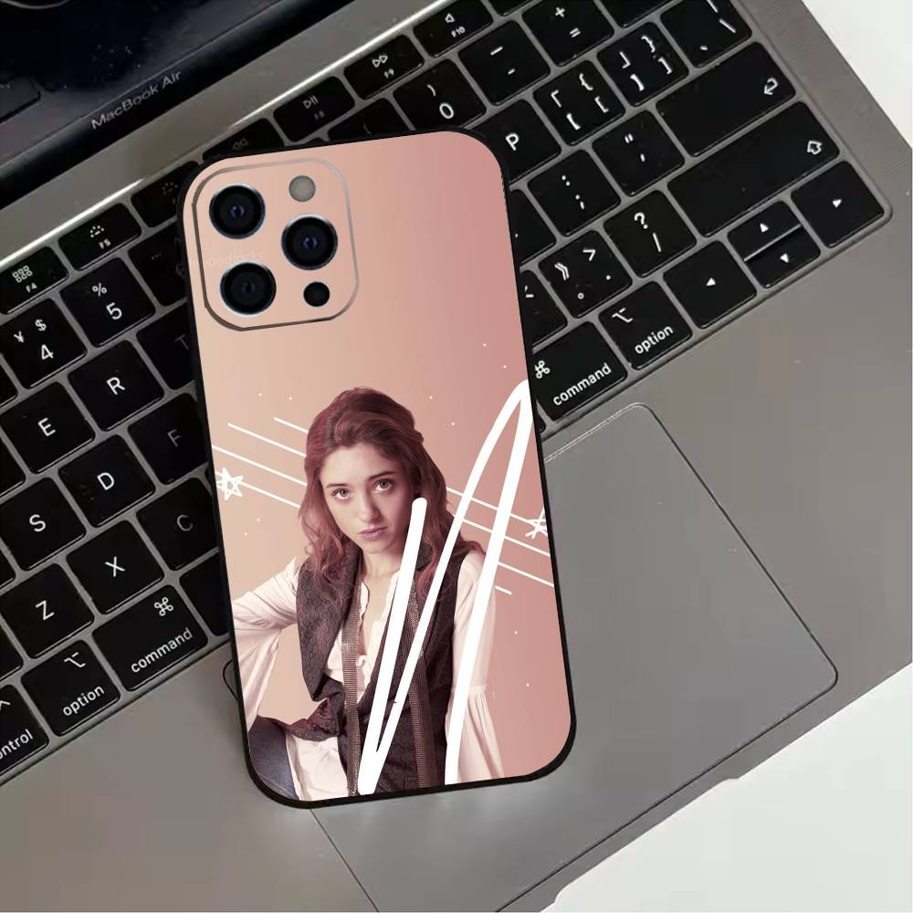 Actress Natalia Dyer Phone Case For iPhone 17,16,15,14,13,12,11 Plus,Pro Max,XS,Soft Silicone Black Cover