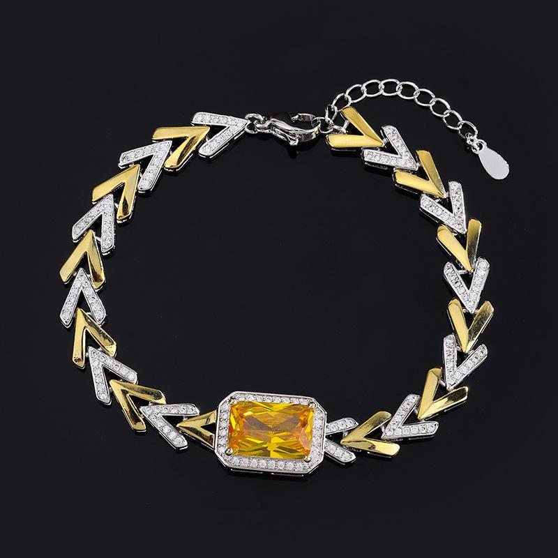 New Cuban Chain Paraiba Bracelet Jewelry Ruby Women's Style Fashionable Palace Retro Luxury