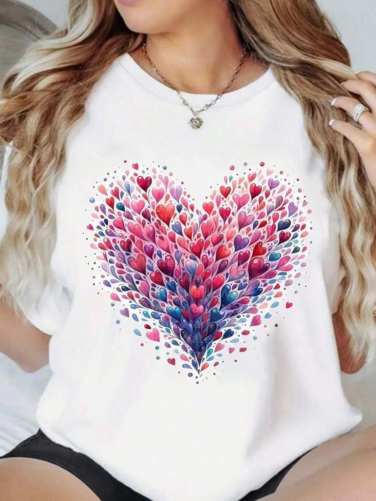 (Asian Size) Print Fashion Female Tee Top Women trend butterfly letter Clothing T Shirt Woman Short Sleeve Graphic T-shirts