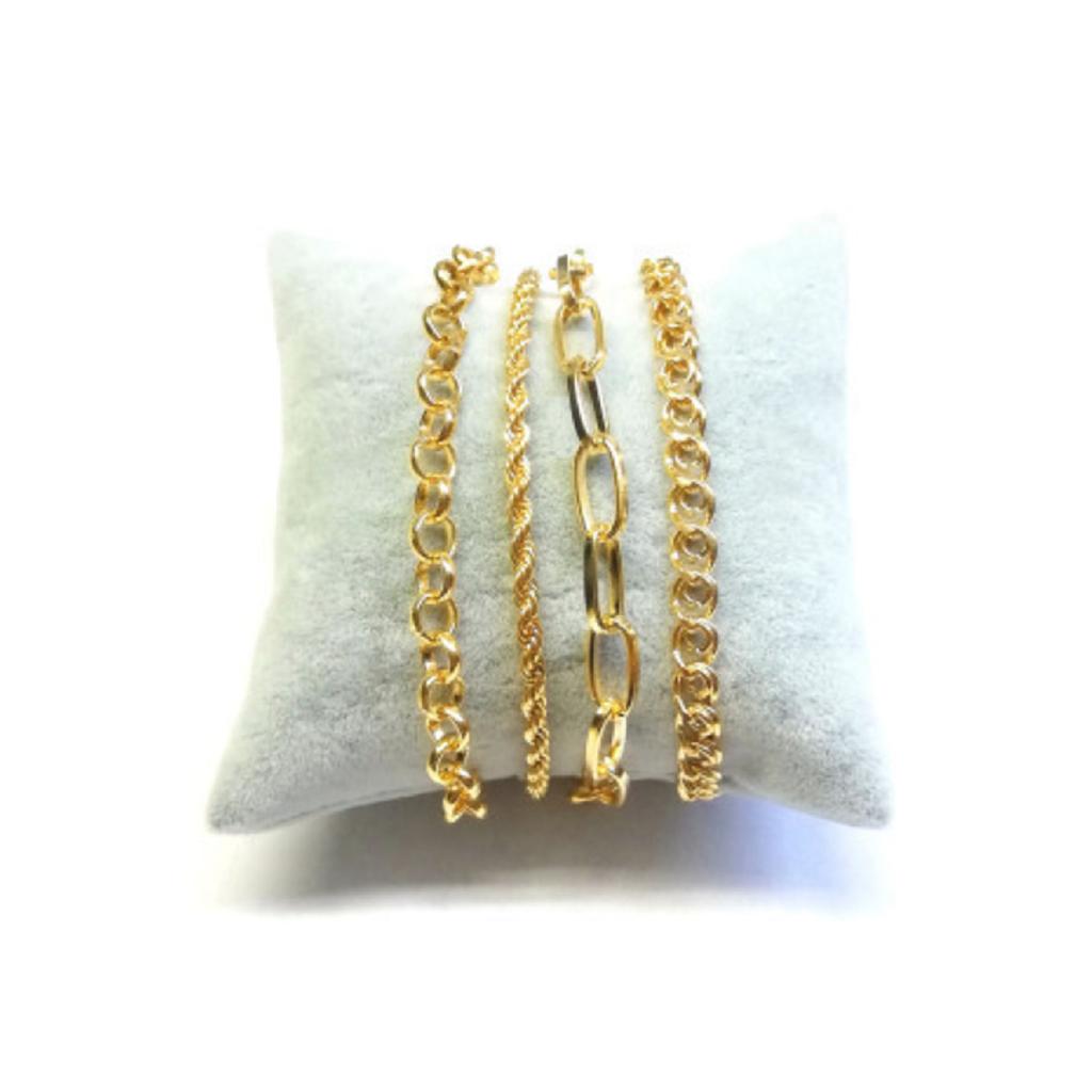 Женский серебряный итальянский комбинированный браслет-цепочка