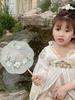 Antique Embroidery Circular Fan National Fan Kids Han Chinese Clothing Dedicated Dance Fan Summer Performance Translucent Temple Fan