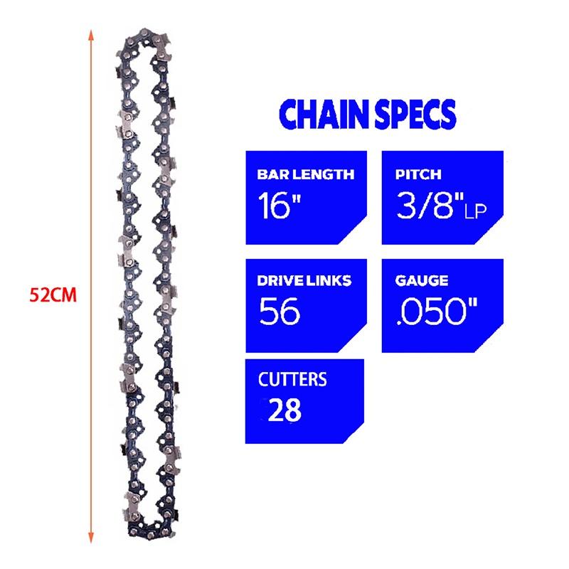 1/2 шт. 16 дюймов цепь для электрической бензопилы, полу долото, запасные части для цепи бензопилы, цепи для бензопилы