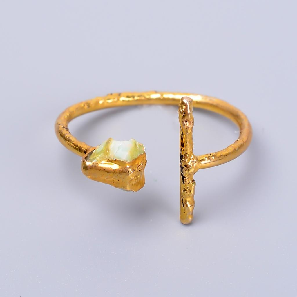 Эфиопский опал камень позолоченное новое гальванопластическое элегантное кольцо вечности ювелирное изделие V-61