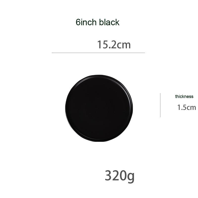 Круглые цельные обеденные тарелки Матовые керамические плоские подносы для стейков Посуда для говядины Спагетти Салат Кухонная посуда Десертные тарелки