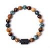 12 Classic Zodiac Signs Charm Jewelry Ball Shape Obsidian Natural Beaded Bracelet for Virgo Leo Libra Couples Fashionable