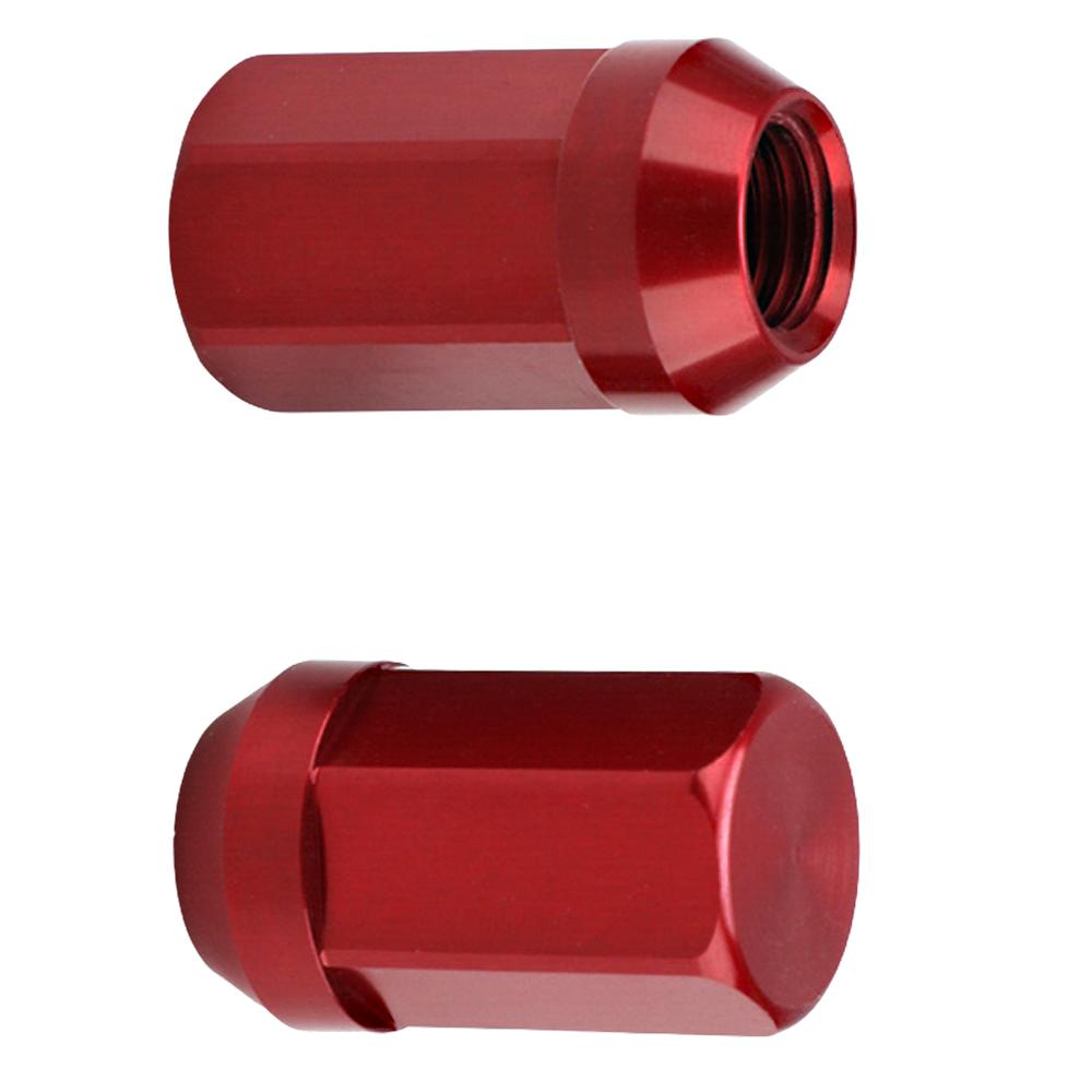 20pcs Lug Nuts M12X1.5 Aluminum Red Wheel Nuts Hex 19mm Closed End Cone Seat Car Accessories