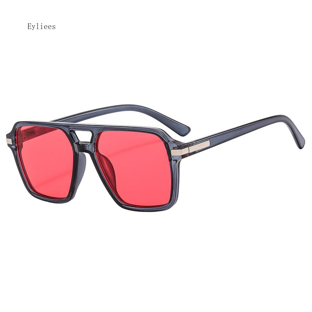 Классические квадратные солнцезащитные очки Мужские Женские Винтажные Новая Мода Коричневые Двойные Переносицы Женские Солнцезащитные очки Инс Популярные Оверсайз Очки