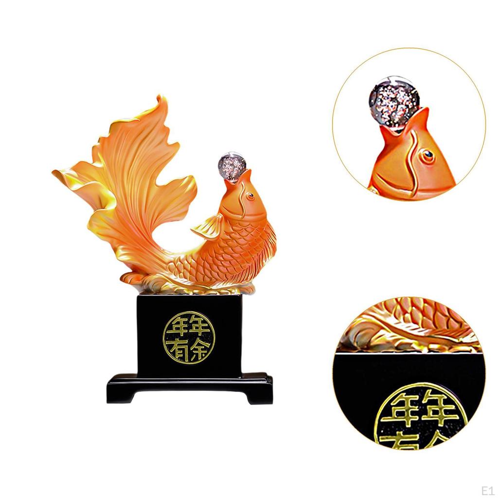 Fish Sculpture Resin Decorative Modern Carp Statue Animal Figurine for Entrance Bookshelf Bedroom